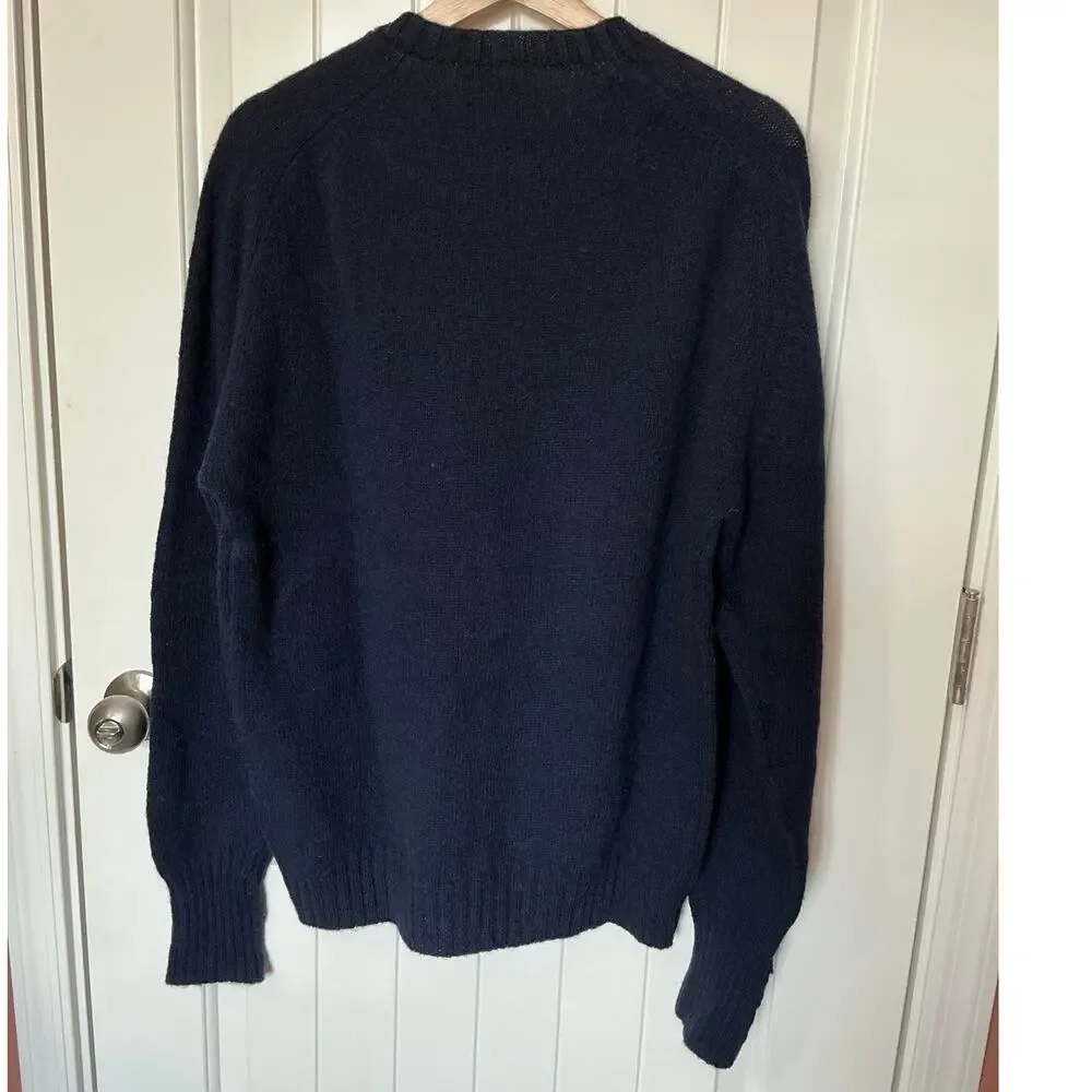 Vintage Lord Jeff Shetland Wool Unisex Sweater XLarge Navy